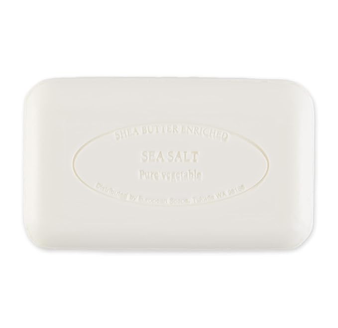 Pre de Provence Artisanal Soap Bar, Natural French Skincare, Enriched with Organic Shea Butter, Quad Milled for Rich, Smooth & Moisturizing Lather, Sea Salt, 5.3 Ounce