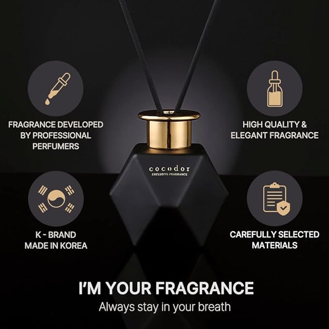 COCODOR Black Golden Reed Diffuser/Healing Fougere/6.7oz(200ml)/Home Decor & Office Decor, Fragrance and Gifts, Aromatherapy, Mother's Day
