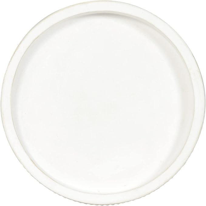 Carah & Cossh 12'' Whitewashed Wooden Tray, Rustic Farmhouse Decor for Storage and Display
