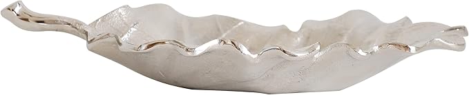 Silver Metal Decorative Leaf Tray Antique Jewelry Tray Organizer Kitchen Fall Decor Plates Party Bowl Ring Holder Dish Serving Tray Centerpiece Table