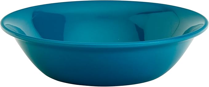Tabletops Gallery 12 Piece Green Blue Melamine Dinnerware Set Plates Bowls for Indoor Outdoor Use, Service for 4, Tropical