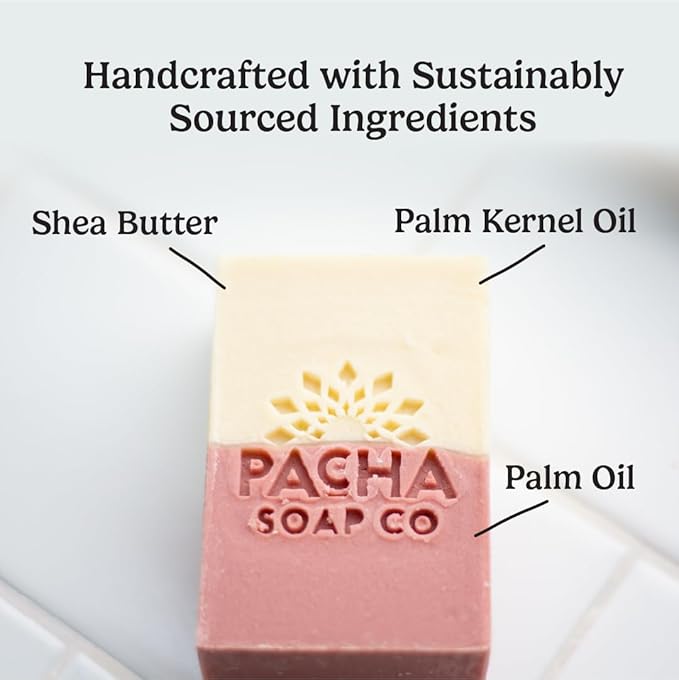Pacha Bright Suds Bar Soap 3 Pack | Premium, Handcrafted, Hydrating | Natural Face Wash, Hand Cleanser, Body Wash | Soothing Essential Oils, 4 oz