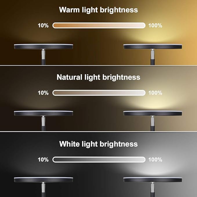 Dimunt Floor Lamp LED Floor Lamps for Living Room Bright Lighting, 27W/2000LM Main Light and 7W/350LM Side Reading Lamp, Adjustable 3 Colors Tall Lamp with Remote & Touch Control