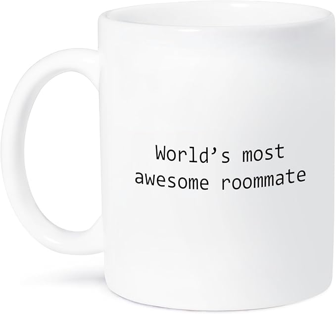 3dRose mug_195413_1 Worlds Most Awesome Roommate Ceramic Mug, 11-Ounce