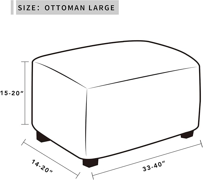Easy-Going Stretch Ottoman Cover Folding Storage Stool Furniture Protector Soft Rectangle slipcover with Elastic Bottom (Large, Coffee)
