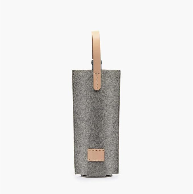 Daphilly Wine bags, 2 bottles wine gift bag for wine bottles, felt high grade wine gift bag for birthday, baby shower, wedding, graduation, Christmas and Thanksgiving (Single Grey)