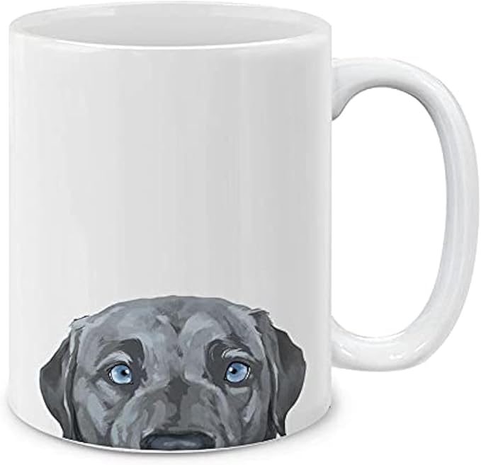 MUGBREW Silver Blue Labrador Retriever Dog Ceramic Coffee Mug Tea Cup, 11 OZ