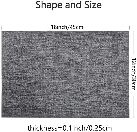 DACHUI Placemats Set of 6, Linen Look Woven Place Mats, Water Resistant, Heat Resistant, Washable, Durable Table Mats (Grey)