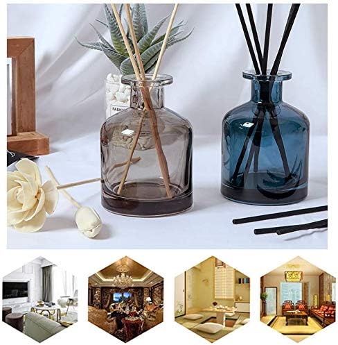 1PCS 150ml/5oz Empty Refillable Glass Diffuser Bottle Diffuser Jars Aromatherapy Storage Container Fragrance Accessories Use for DIY Replacement Reed Diffuser Sticks Crafts Decor (Blue)