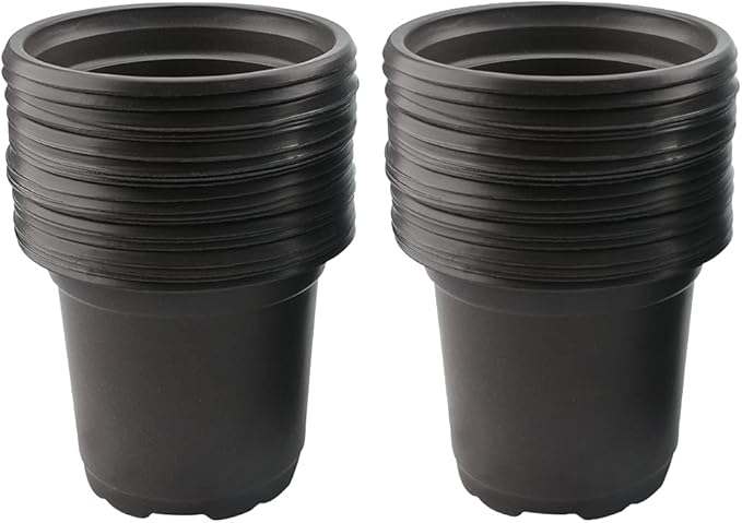KINGLAKE 100 Pcs 4" Plastic Plants Pots Black