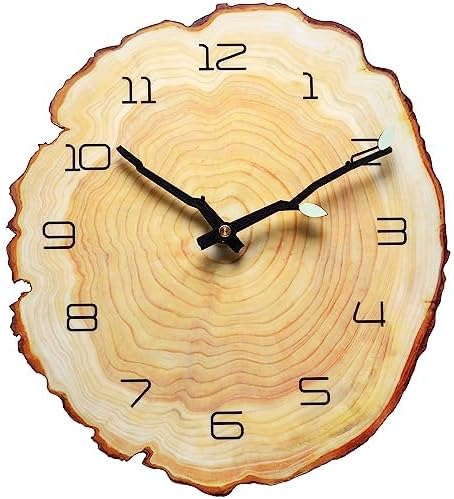 16 Inch Wood Grain Wall Clock - Silent Quartz Battery Powered Arabic Numerals Decorative