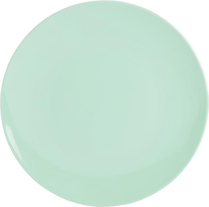Tabletops Gallery 12 Piece Light Green Melamine Dinnerware Set Plates Bowls for Indoor Outdoor Use, Service for 4, Mint