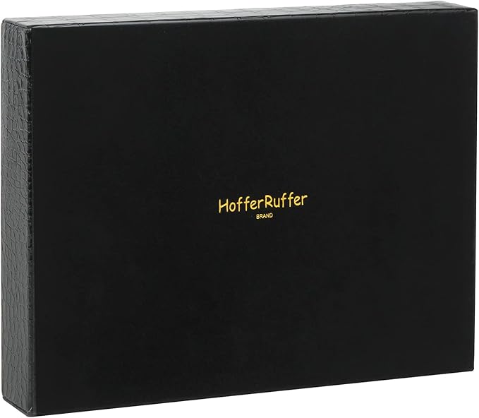 HofferRuffer Faux Leather Vanity Tray, Elegant Desktop Storage Organizer, Decorative Catchall Perfume Tray, Bathroom Valet or Nightstand Dresser Organizer (Black Croco)