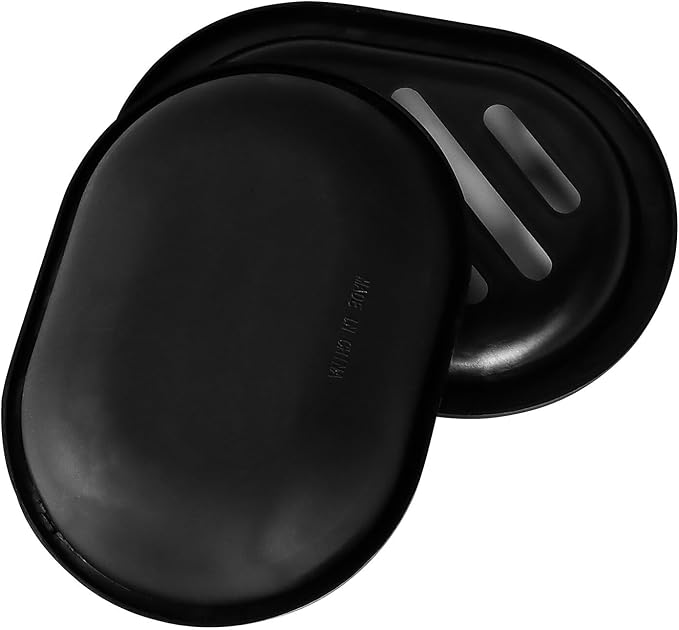 Topsky Soap Dish for Shower, 4pcs Dishes with Drip Tray, Bar Holder with Drain for Kitchen Sink, Keeps Soap Dry, Black