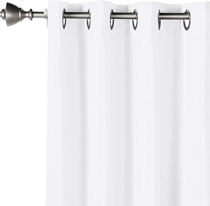 Floral Farmhouse Curtains Semi-Blackout Living Room Drapes 102 Inch Length Cotton Linen Blend Bohemian Window Curtain Panels White Bedroom Drapes, 1 Panel (Grommet, 63" W x 102" L)