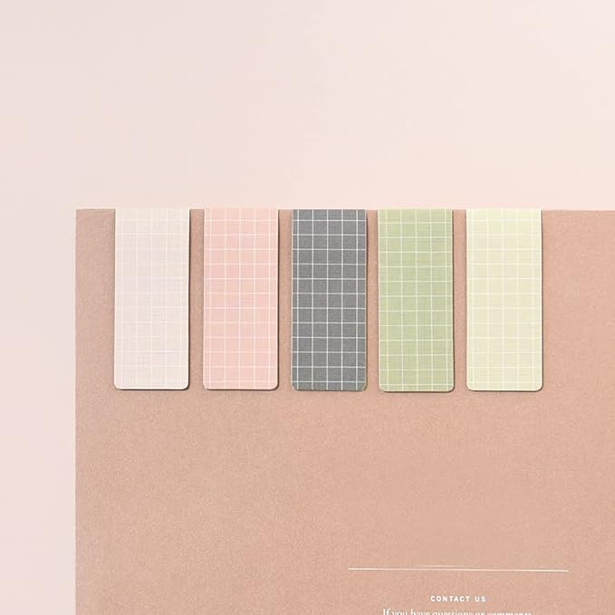 Monolike Magnetic Bookmarks Grid Misty, Set of 5