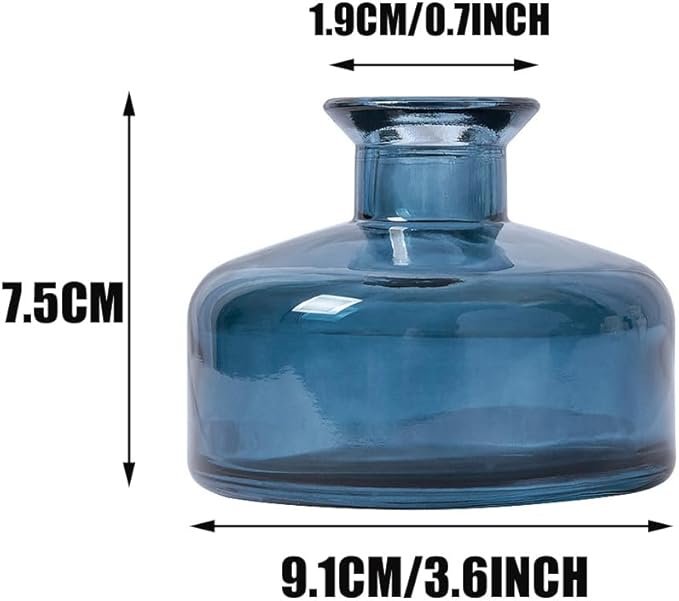 200 ml/6.7 oz Empty Glass Diffuser Bottles Refillable Aromatherapy Jar Container DIY Replacement Reed Diffuser Accessories Essential Oils Crafts DecoBlue