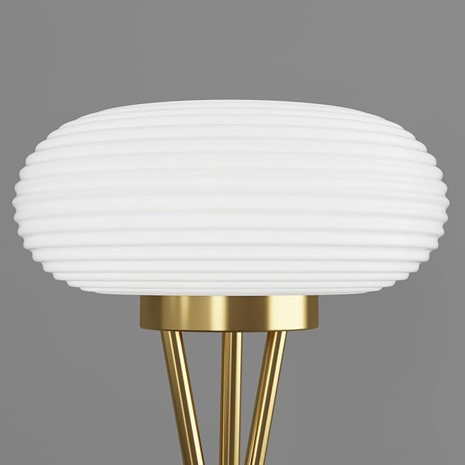 Led Tripod Floor Lamp, Three Colour Dimmable Torch Lamp, Torchiere Floor Lamp for Living Room, Bedroom, Office, Dorm Room - Gold