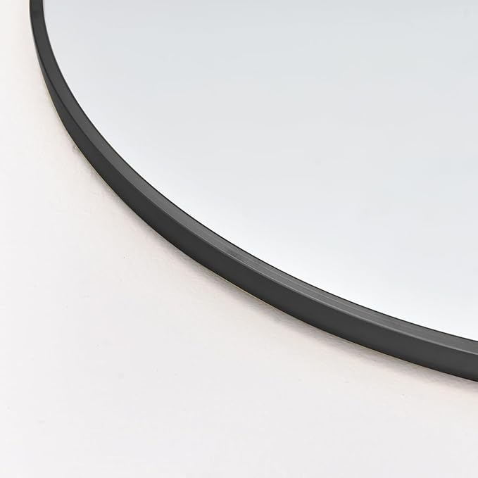 Full Length Mirror, Arched Floor Mirror with Stand, 26"x68" Oversized Floor Mirror, Wall Mirror Full Length Freestanding, Wall Mounted Mirror for Bedrooom Living Room, Black