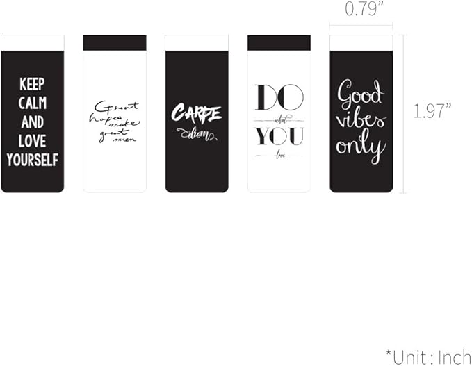 Monolike Magnetic Bookmarks Typography ver.2, Set of 5