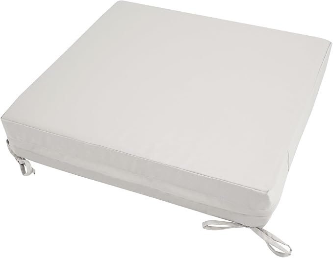 Patio Cushion Covers with Ties, 2 Pack, Outdoor Water Resistant Deep Seat Chair Cushion Slipcover 22x20x4 Inch for Garden Couch Sofa (Replacement Cover Only)-Beige