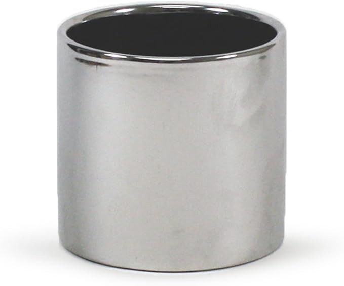 WGVI Silver Ceramic Cylinder Vase Width 5.5" Height 5", Flower Arrangements, Candle Holder, Terrarium Planter Pot, Storage Container Organizer, Pen Brush Holder, Smooth Silver Tabletop Decor, 12 Pc