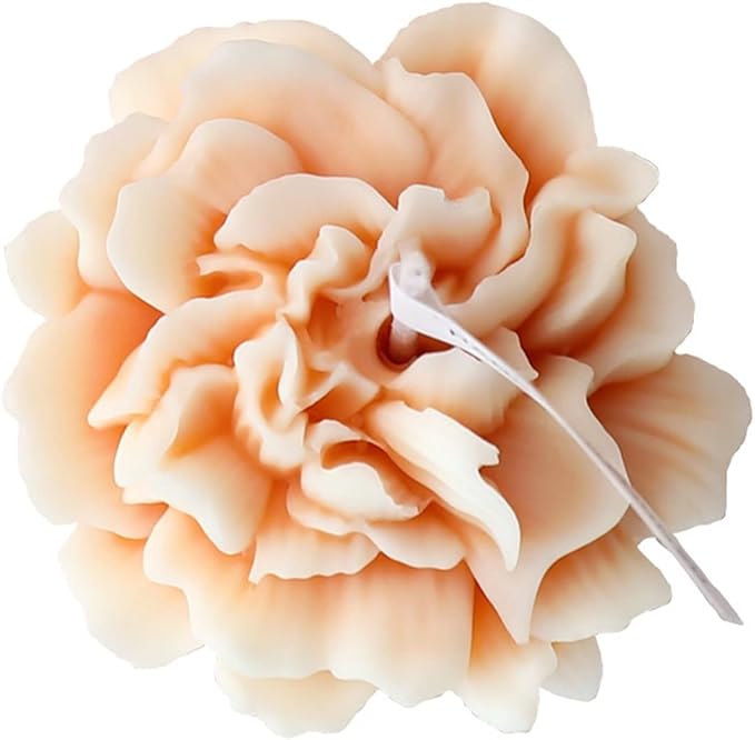 Carnation Flower Shaped Scented Candle,Handmade Aroma Soy Wax Decorative Candle for Table Photo Prop Birthday Gift,Prefect for Meditation Stress Relief Mood Boosting Bath Yoga (Yellow)