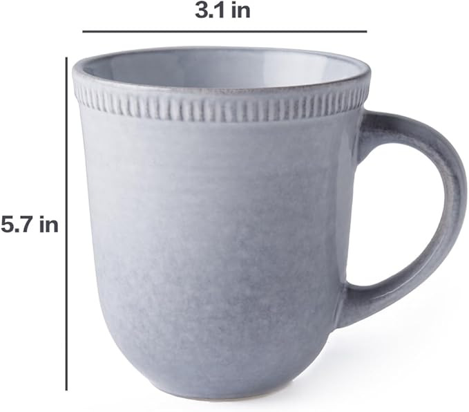 Ceramic Coffee Mugs, Furnace Transmutation Craft,15oz, Handmade Pottery Mug, Embossment Craft, Vintage Tea Cups with Handle for Office/Home, Dishwasher and Microwave Safe. (offwhite)