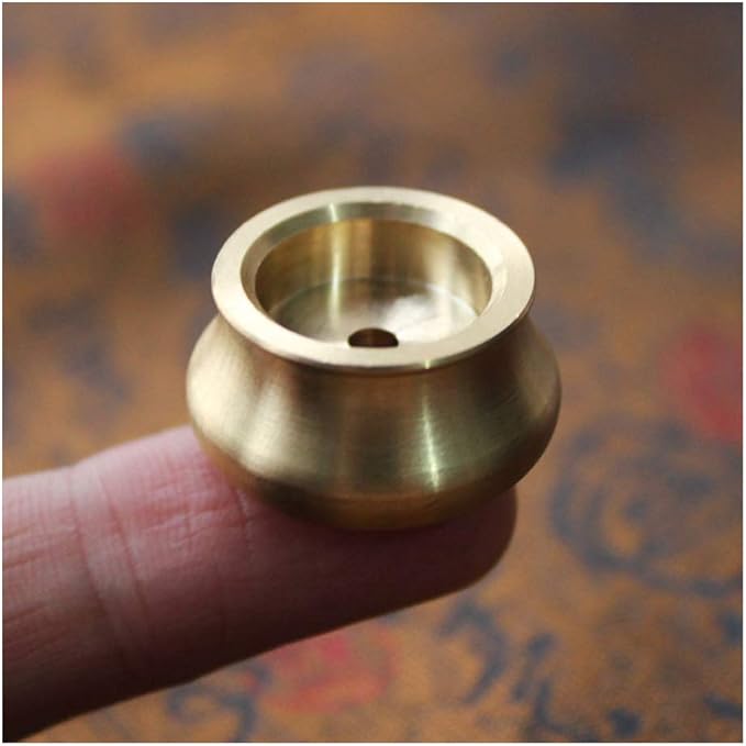 Acxico 3Pcs Mini Dual-Purpose Copper Incense Cone Stick Burner Plate Holder Censer Tower Bowl Home Decoration