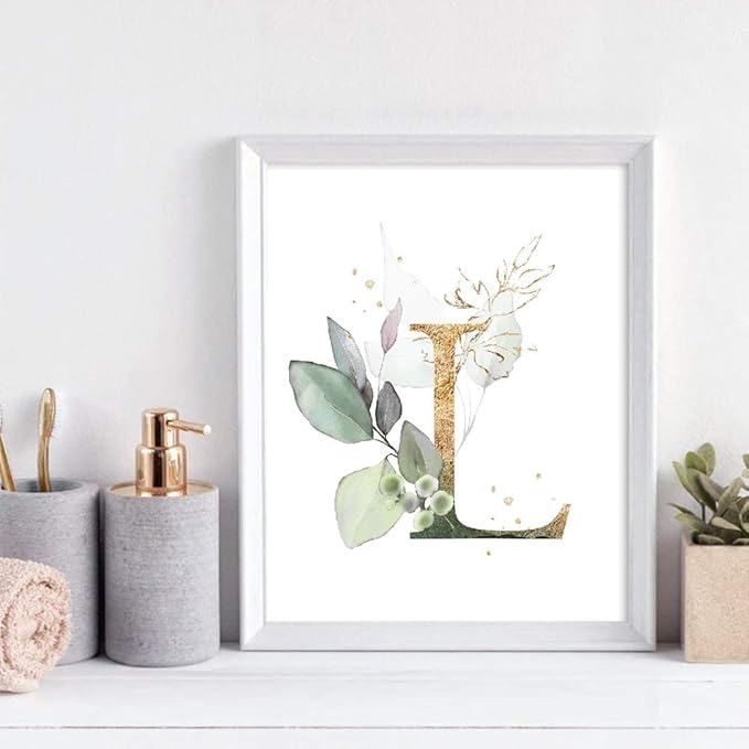 Love Botanical Simple Life Green Leaf Painting Bathroom Wall Decor Art Print Set of 4(8”X10”), Boho Leaf Eucalyptus Wall Décor, Watercolor Modern Bohemia Botanical Floral Leaves Kitchen Plant