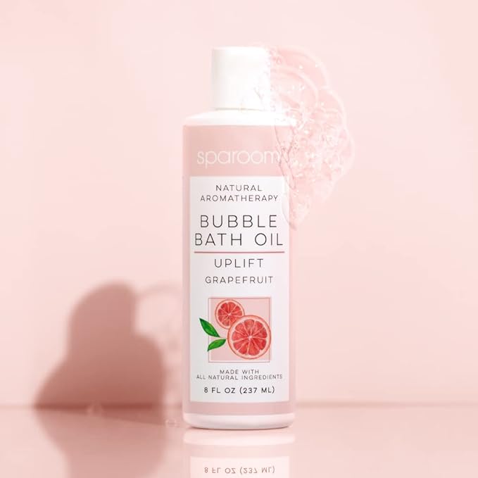 SpaRoom All Natural Hydrating and Nourishing Aromatherapy Foaming Bubble Bath Oil with Jojoba Oil, Olive Oils and Aloe, 8 oz, Uplift-Grapefruit