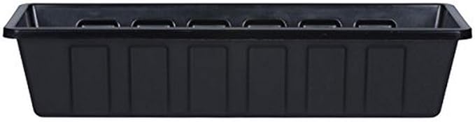 Novelty Poly-Pro Plastic Flower Box Planter, Black, 24-Inch