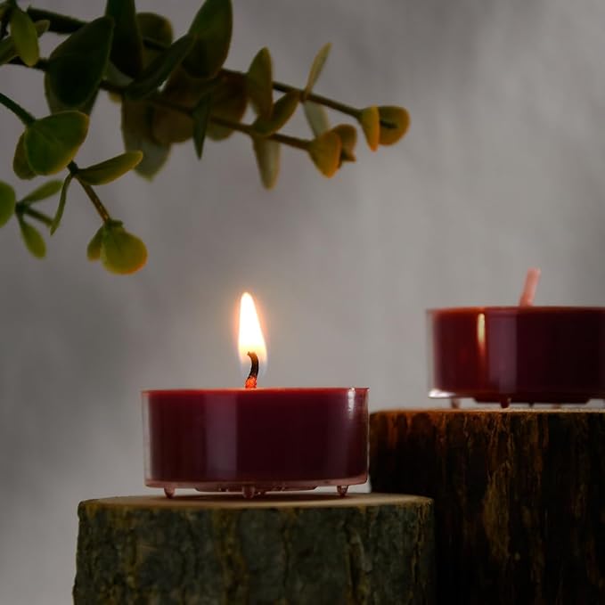 DEYBBY Scented Tealight Candles, Long Lasting Soywax Tea Candle Used for All of Holders|Clear Cup|12 Counts|Up to 4 Hour Burn Time|Apple Cinnamon