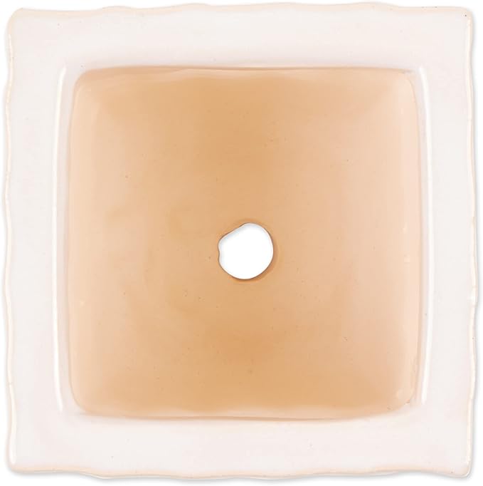 DII Ceramic Planter Collection Herb Pot Set, White Square, 12x4x4