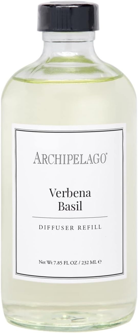 Archipelago Botanicals Verbena Basil Reed Diffuser Oil Refill, Home Fragrance Oil for Diffuser, Long-Lasting Natural Home Fragrance, Diffuser Oil Scents, 7.85 Fl Oz
