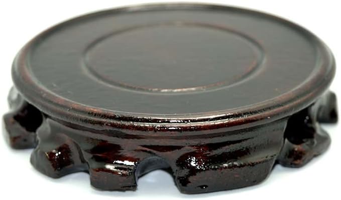 Rosewood Stand Oriental Style, Vase Stand, Fish Bowl Stand, Multiple-purpose Display Stand (Diameter 4” – Height 1” (Dia 10cmXH2.5cm), Black)