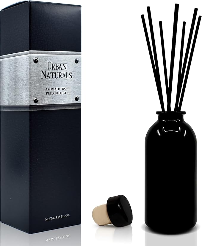 Urban Naturals Eucalyptus SAGE Reed Diffuser Refill, 4 oz, Bundle with Eucalyptus SAGE Reed Diffuser Set - Made with Essential Oils in The USA