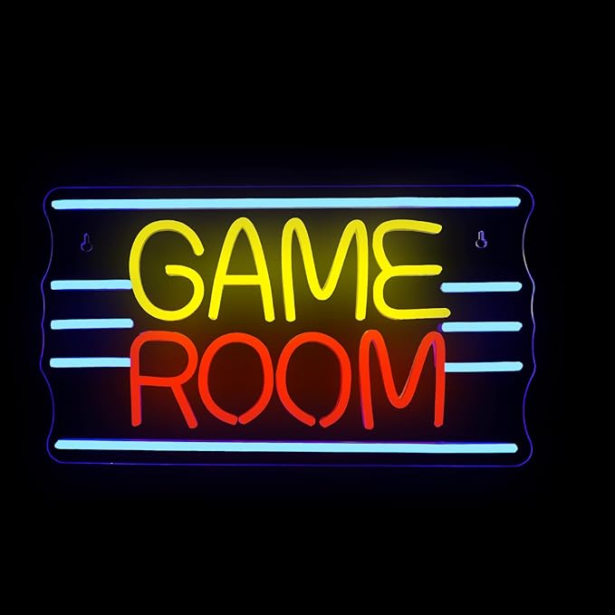 LUCUNSTAR Game Room Neon Sign, Wall Decor Light With Dimmable Switches for Gaming, Play Room