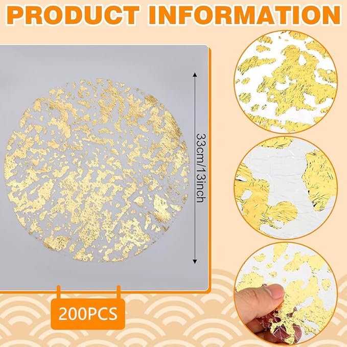 200 Pcs Gold Placemats Disposable Round Table Mat 13 Inch Gold Foil Mesh Pressed Placemats Metallic Thin Mesh Table Runner for Home Decoration Dining Wedding Birthday Party