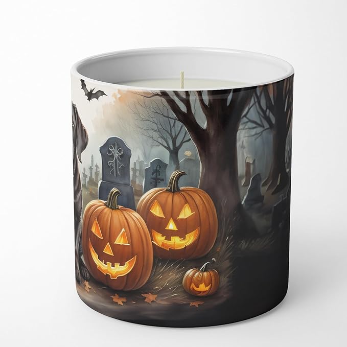 Caroline's Treasures DAC2033CDL Chocolate Labrador Retriever Spooky Halloween Decorative Soy Candle Nature Soy Wax Essential Oil Home Decor Ideal for Bedroom Kitchen Bath Office Gift, 10 oz