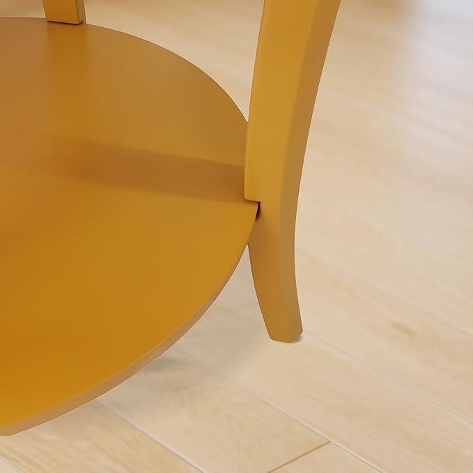 Roundhill Furniture Perth Contemporary Round End Table with Shelf