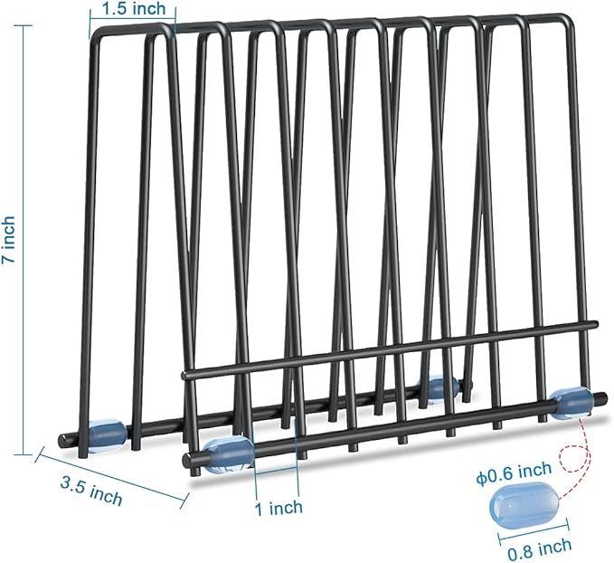 Reusable Storage Bags Rack, Stainless Stand for Reusable Storage Bags, Drying Rack Holder for Reusable Bags, Books, Makeup Brush (Black)