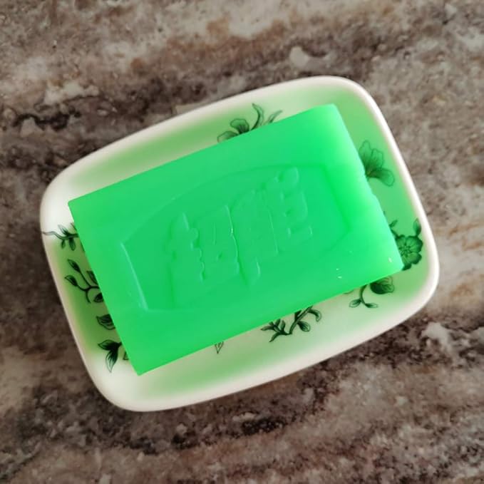 Ceramic Soap Dish, Ice Crack Ceramic Bird and Flower Pattern Soap Dish Holder for Bathroom, Creative Porcelain Shower Soap Tray Box Bath Accessories with Two Drain Holes