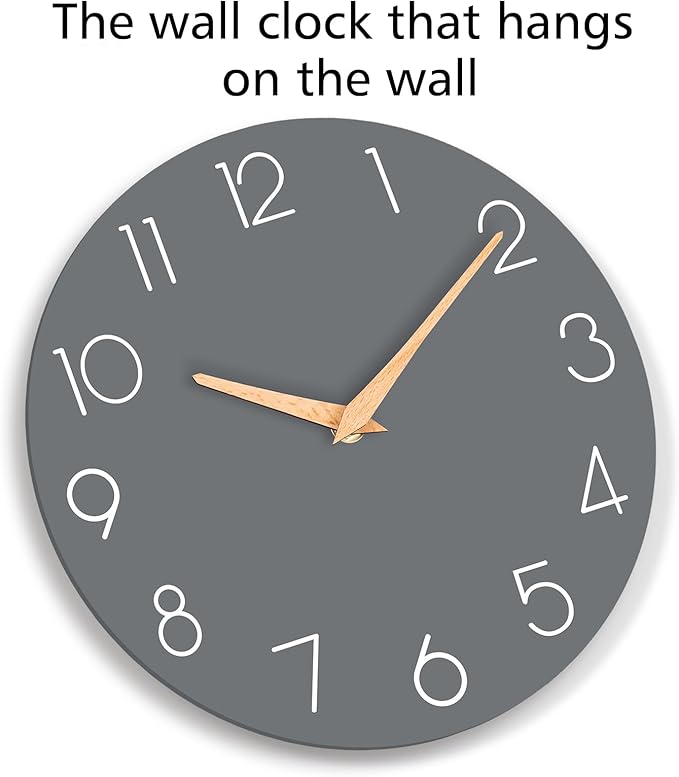 Wall Clock 12 Inch Gray