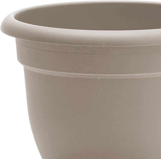 Bloem Ariana Self Watering Planter: 12" - Pebble Stone - Durable Resin Pot, for Indoor and Outdoor Use, Self Watering Disk Included, Gardening, 3 Gallon Capacity