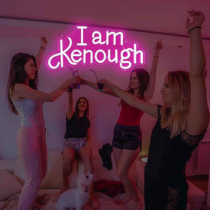 I am Kenough Neon Sign for Wall Decor Dimmable Neon Led Signs for Bedroom Bar Neon Sign for Girl Neon Light Up Signs for Home Club Party Hotel Christmas Halloween Decoration Gift