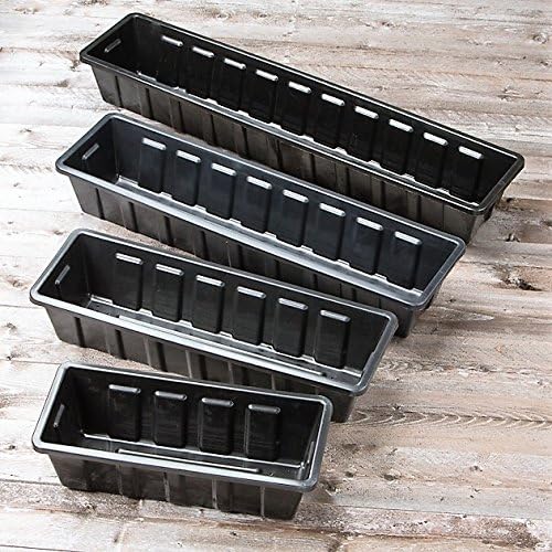Poly-Pro Plastic Flower Box Planter, Black, 36-Inch