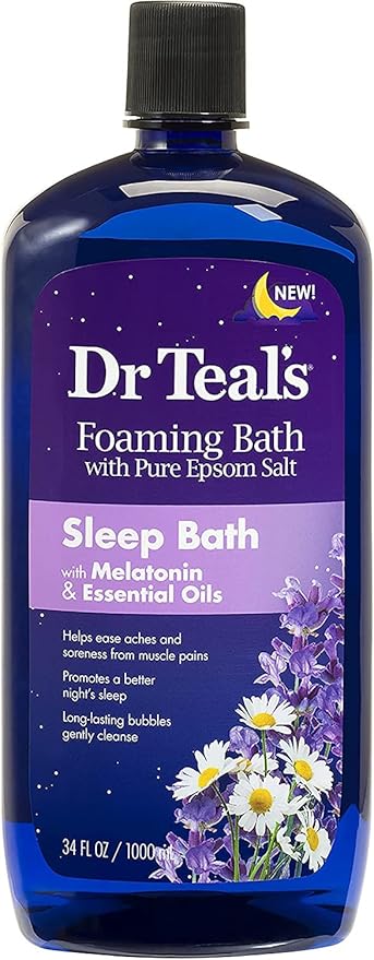 Dr Teal's Foaming Bath Variety Gift Set (2 Pack, 34oz Ea) - Melatonin Sleep Bath, Nourish & Protect with Coconut Oil - Essential Oils Blended with Pure Epsom Salt Ease Pain & Promote Better Sleep