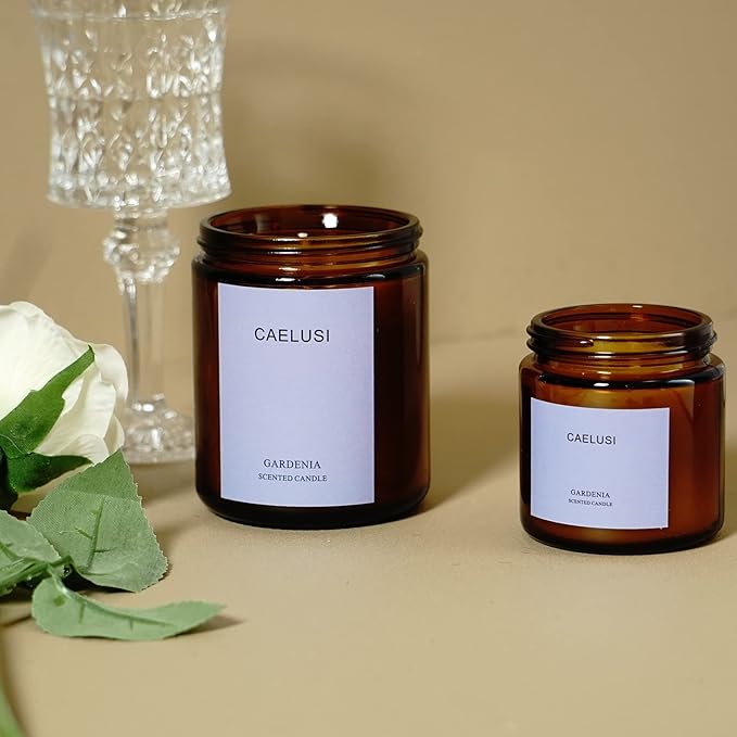 Candles for Home Scented Aromatherapy Candles Natural Soy Wax Candle Candles Gifts for Women/Men Premium Candle with Essential Oils Long Lasting Amber Jar Candles(Gardenia 1 Jar 8.5 oz)