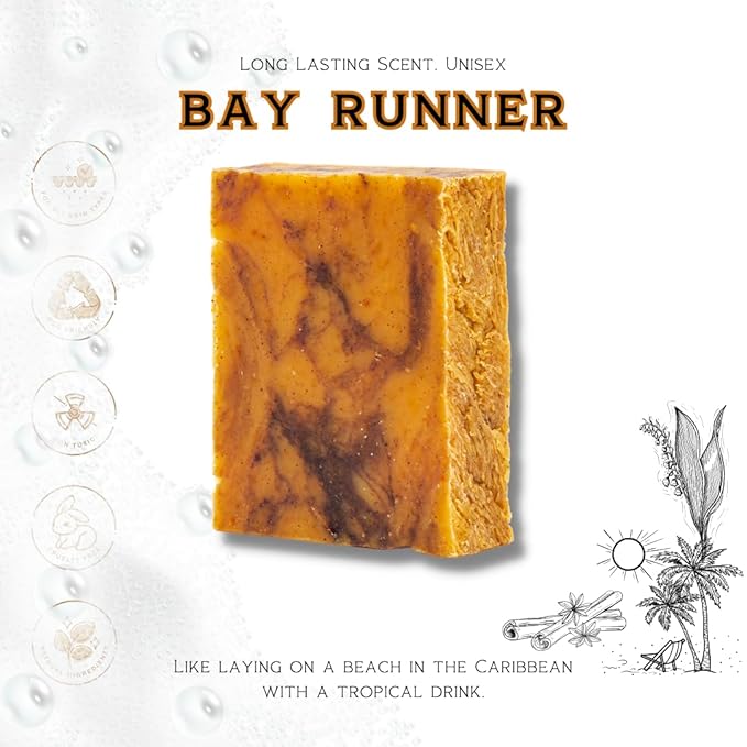 Bay Runner - Made in USA - All Natural Bath Soaps for All Skin Types - Plant Based, Cold Process and Handmade